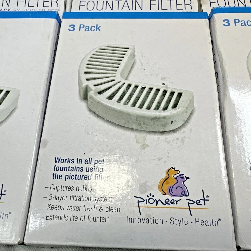 Set Of 3 (9)NEW Pioneer Pet Fountain Replacement Water Filters 3 Pack Part 3002